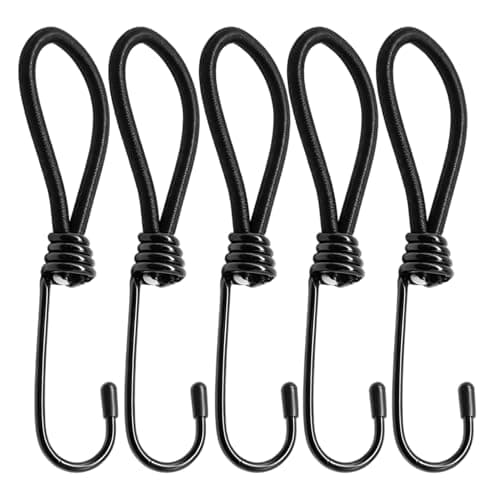 Stamlyn 5Pcs Small Bungee Cords with Hooks 25cm Heavy Duty Bungee Straps