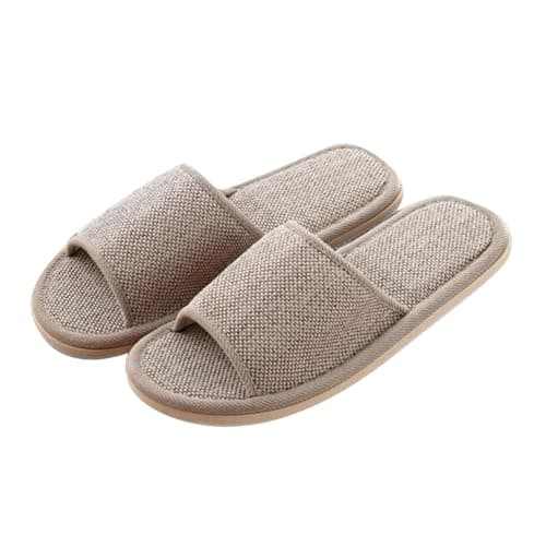 Couples Indoor Slippers with Memory Foam Cushion for Home Wear, Non-Slip Flat Sandals for Women and Men, Lightweight Breathable Design for Daily Comfort, Sizes 4.5-7.5 (A, 8.5)