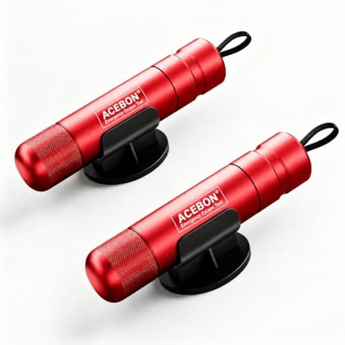 ACEBON 2 Pack Car Safety Hammer, 2-in-1 Window Breaker, Seat Belt Cutter
