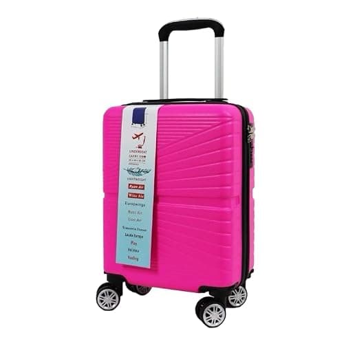 Ryan Air Wizz Air Approved Hardcase Suitcase with Detachable 360 Degree Spinner Wheels - 40x30x20 - Lightweight Ideal for Short Trips - Secure Combination Lock (Hot Pink)