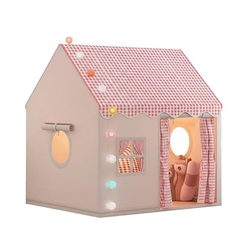 Play Kids Tent for Girls; Multi-Coloured Ball Lights & Squishy Rainbow Frog. Outdoor Indoor Playhouse for Children Toys & Gifts for Girls Age 3 4 5 6 7.120cm W, 105cm D, 128cm H Pink Kids Play Tents