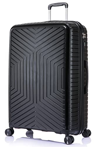 DK Luggage 24" Medium Hard Shell Polypropylene PP Suitcase 4 Wheel Spinner Luggage PP20 Black