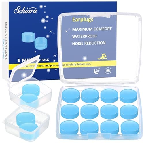 Schiara Ear Plugs for Sleeping, 16 Moldable Noise Cancelling Silicone Earplugs for Swimming, Snoring, Studying and Sleep