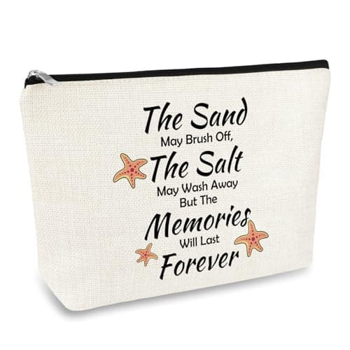 Summer Beach Makeup Bag Beach Lover Gifts for Women Inspirational Gifts for Her Cosmetic Bag Summer Themed Zipper Travel Pouch Birthday Graduation Gift for Friends Sister Besties Teacher Coworker