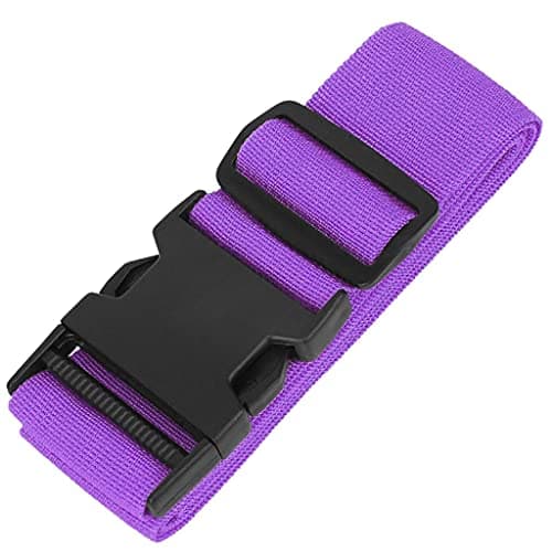 2 Pack Luggage Straps for Suitcases – Adjustable Heavy Duty Suitcase Belts, Secure Travel Baggage Ties, Extra Strong Safety Straps for Luggage Bag (Purple)