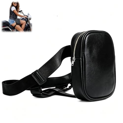 Kaaeiccr Women Motorcycle Leg Bag, Motorbike Thigh Pouch, PU Case