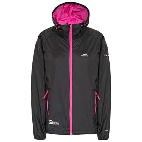 Trespass Womens Waterproof Packaway Jacket Qikpac Black in Size - 10
