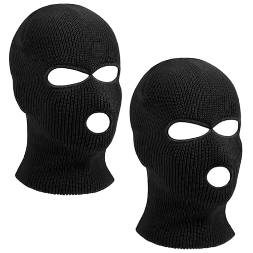 HAGOT 2 PCS 3 Hole Full Face Balaclava, Winter Knitted Balaclava, Ski Face Cover Unisex, Full Facecover for Outdoor Sports