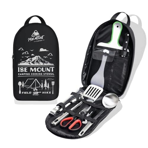 9-Piece Camping Kitchen Set with Multifunctional Cutlery Organizer, Storage Bag, and Gift for Men