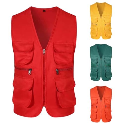Mens Multi Pocket Fishing Waistcoat Outdoor Work Safari Travel Vest Camping Hunting Outerwear Gilet Photography Tops Cargo Utility Safari Waistcoats Breathable Mens Fishing Gilets