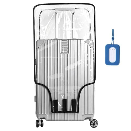 ZestCraft Clear PVC Suitcase Cover with Luggage Tag, Water Resistant