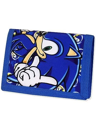 Sonic The Hedgehog Gifts Kids Wallets for Boys & Girls, Velcro Trifold Purses with Zip & Pound Coin Holder - Perfect for Childrens Wallet!