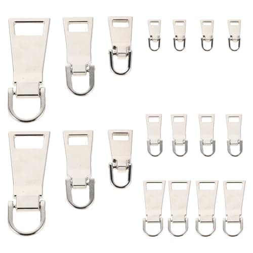 OSALADI 18pcs Metal Zipper Pull Replacement Kit for Jackets Backpacks Luggage – Large, Medium Small Alloy Zip Tabs for Clothing Suitcase Repair