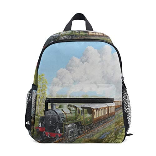 LIANCHENYI Special Steam Train and Railway Landscape Unisex Outdoor Daypacks Bags 2th 3th 4th Grade School Backpack for Kids Boys Girls