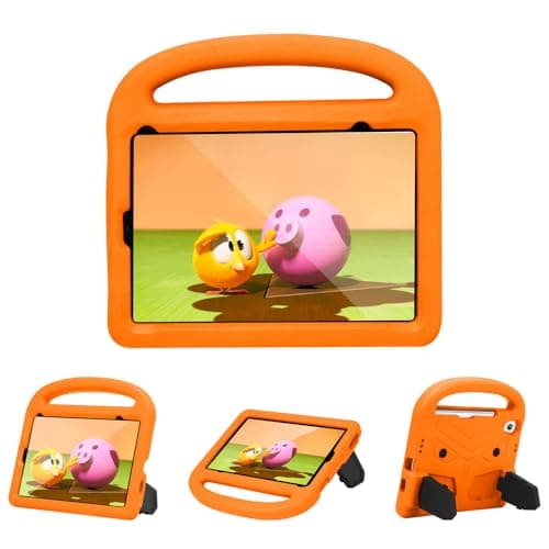vsedkxis Kids Case for iPad mini 7 (A17 Pro) 2024 / Mini 6 8.3'' for Girl Boys,Shockproof Light Weight EVA Rugged Cover Heavy Duty Protective Case with Handle Kickstand (Orange)