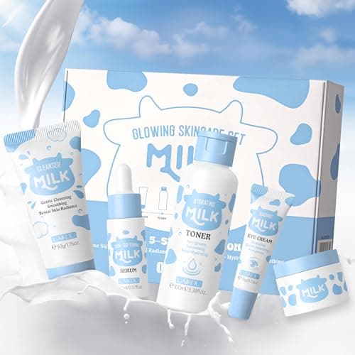 LAIKOU Milk Skincare Set, 5Pcs Nourishing Face Care Routine Kit