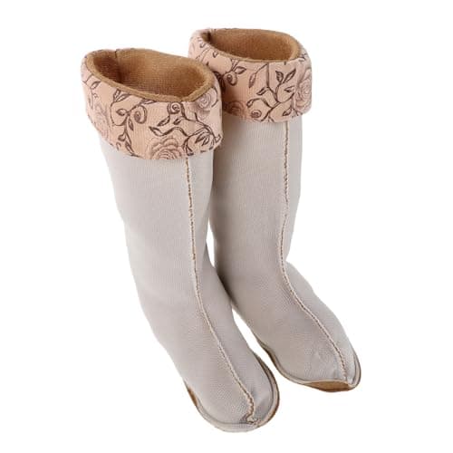 CLISPEED 2pcs Warm Fleece Liners Boot Socks Women Beige Thick Thermal Polyester High 32cm Stylish Resilient Comfort Hiking Boots Travel Adventure Inserts