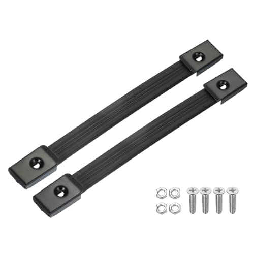 PATIKIL Strap Handles Replacement 9.5 Inch, 2 Pcs Rubber Luggage Pulls with Metal Caps Spare Strap Handle Grip for Suitcase Box Case Amplifiers Speaker Cabinet, Black