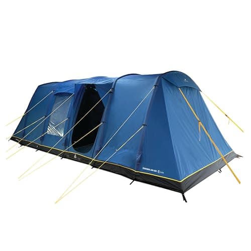 Hi-Gear Zenobia Eclipse 6 Man Tent with Darkened Bedrooms, Spacious Living Area & Sewn In Groundsheet, 6 People, Easy to Pitch, Tunnel Design, Ideal for Family Camping, Festivals, 4000mm HH