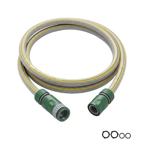 1.5m Short Hose Pipe ø 11 mm (1/2") | Universal Connection Kit | Small Hosepipe Including 3/4'' Male Threaded | 2 in 1 Tap Adapter | Fitting Kit for Garden Hose Reel Cart