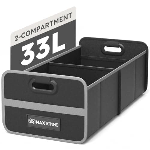 Maxtonne 33L Boot Organiser, 2-Compartment, Collapsible, 600D, with Straps