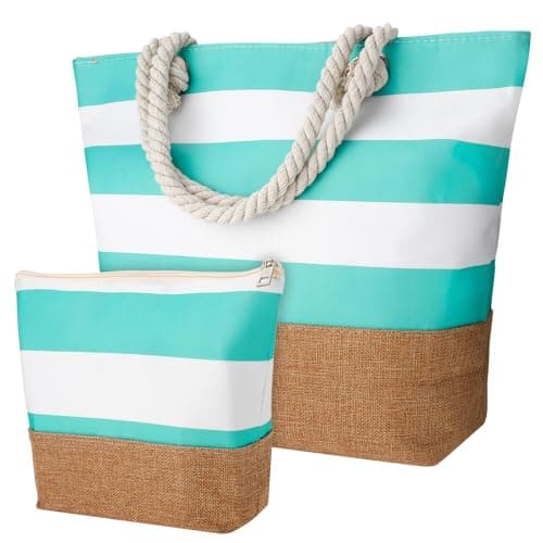 ViEinkaufen 2 Pack Waterproof Beach Bag,Beach Bags for Women with Zipper