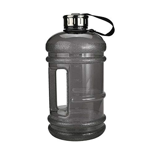 ADEPTNA Large 2.2 Litre Sports and Gym Water Bottle - BPA Free - Ideal for work and the gym (BLACK)
