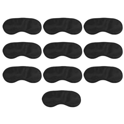 10pcs Sleep Eye Mask Shade Cover, Sleeping Blindfold, Sleeping Eye Mask, for Travel, Plane, Nap, Hotel, Game, for Women and Men (Black)
