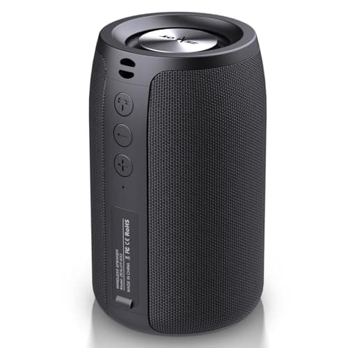 Zealot Portable Bluetooth Speaker with Subwoofer, Wireless IPX5 Waterproof for Outdoor, 10W Louder Volume, Longer Playtime, Bluetooth 5.0, Dual Pairing, Mini Audio for Party Beach Camping, Black