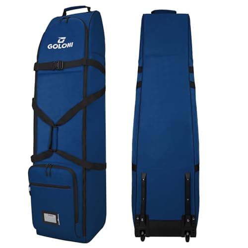 Heavy Duty Oxford Wear-Resistant Soft-Sided Golf Club Flight Bag with Wheels,Blue