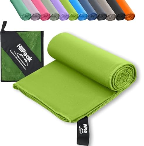 HiiPeak Microfibre Towel Compact Camping Gym towel - Quick Dry Lightweight Absorbent Sports Swimming traveling Hiking Drying Towel for Men,Women (Green-1pack, 40cm x 80cm)