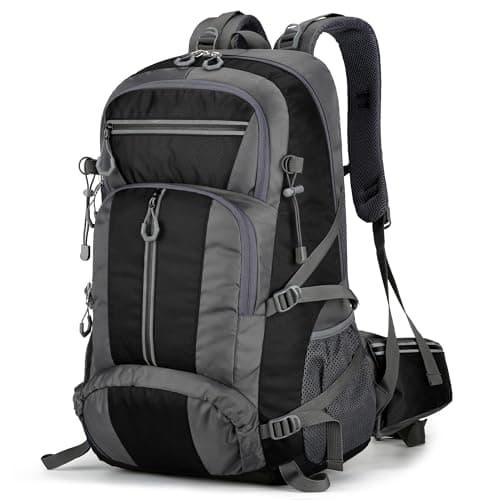 NTUOCAW 50L Hiking Backpack for Men Women,Large Lightweight Waterproof Camping Rucksack,Grey Travel Backpack for Trekking,Outdoor Sports,Cycling,Climbing,Mountaineering