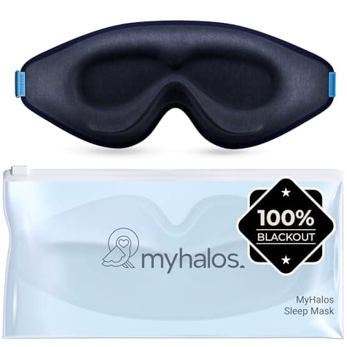 MyHalos Blackout Sleep Mask, Eye Mask for Sleeping, Zero Pressure, Travel