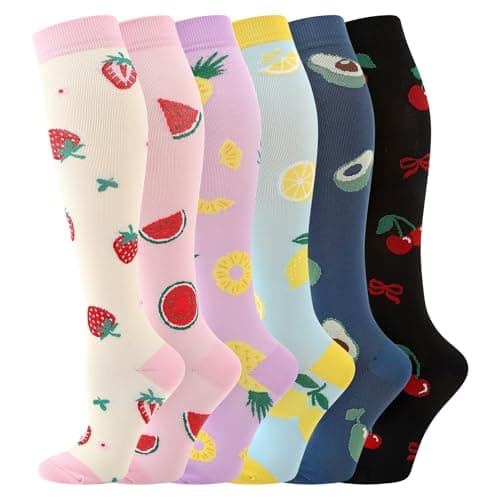 Zuimei 6 Pairs 20-30 mmhg Compression Socks for Women Men