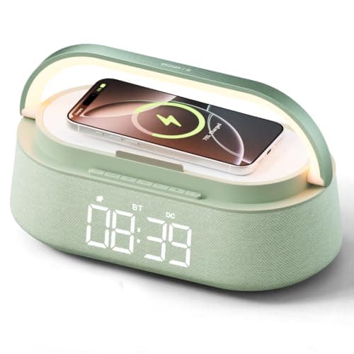 Bluetooth Speaker with Wireless Charger, Portable Radio for Bedroom