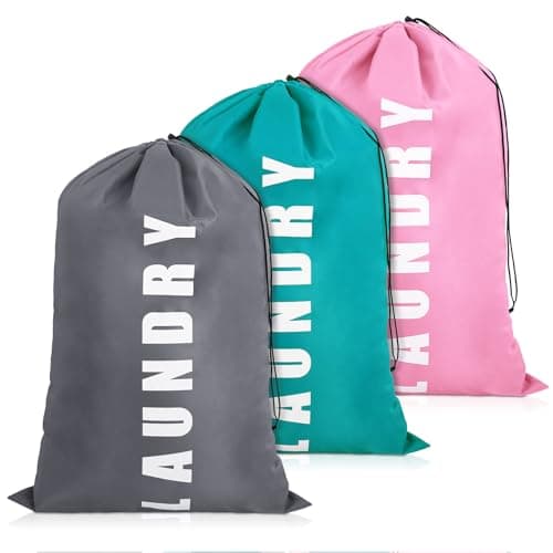 saerryor 3 Pcs Travel Laundry Bag With Drawstring For Dirty Clothes 91×61cm