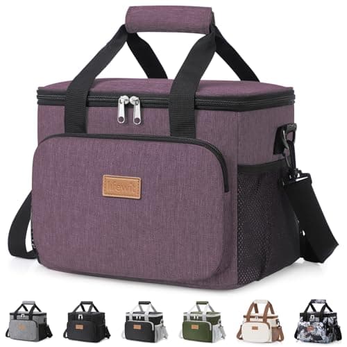 Lifewit Lunch Bag 9L 12 Can Insulated Lunch Box Soft Cooler Cooling Tote for Adult Men Women, Purple