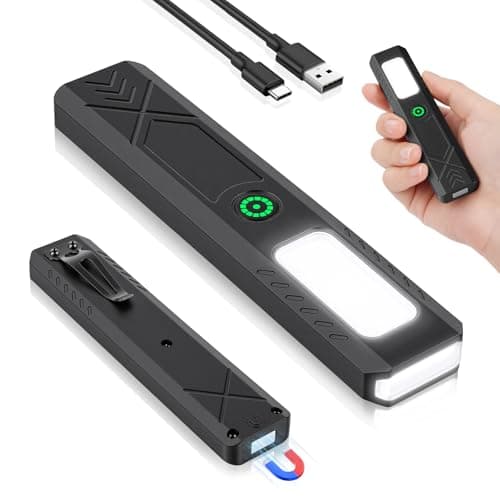 HOTUT Rechargeable Work Light, LED Torches, Magnetic Torches Led Super Bright, LED Inspection Lamp Camping Light With 450 Lumens Light, IP45 Water Resistant Portable Flashlight for Home Work Emergency