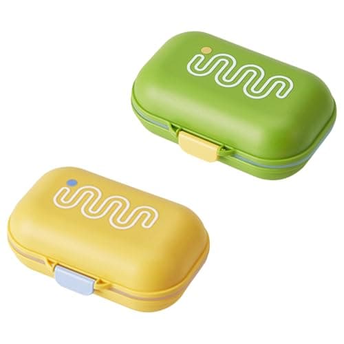 2Pcs Travel Soap Case, Soap Dish with Drainage Portable Soaps Holder Leakproof Moisture-Proof Soaps Box with Secure Lid for Travel Camping Outdoor Use Traveling Outdoor Gym Bathroom (Yellow & Green)