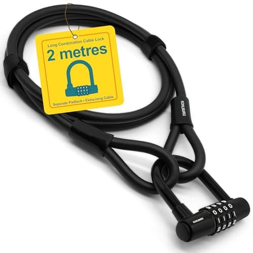 KOHLBURG Combination Cable Bike Lock 6.5ft/2m with Code | Combo Cable Lock