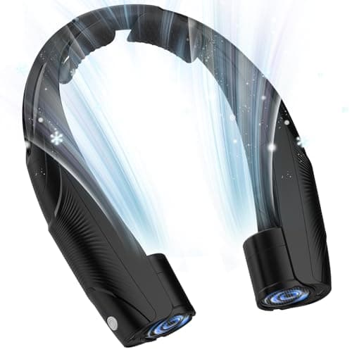 Enituo Neck Fan, 6000mAh USB Rechargeable Hands Free Personal Fan, 6 Speeds Adjustable Portable Neck Fans, Faster Cooling Wearable Fan, Ultra Quiet for Outdoor, Travel, Home, Office - Black