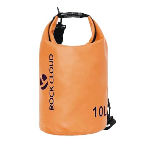ROCK CLOUD Dry Bag Waterproof 5L Dry Sack for Kayaking Rafting Boating Beach Surfing Swimming Canoe Camping Hiking Fishing Ski, Orange