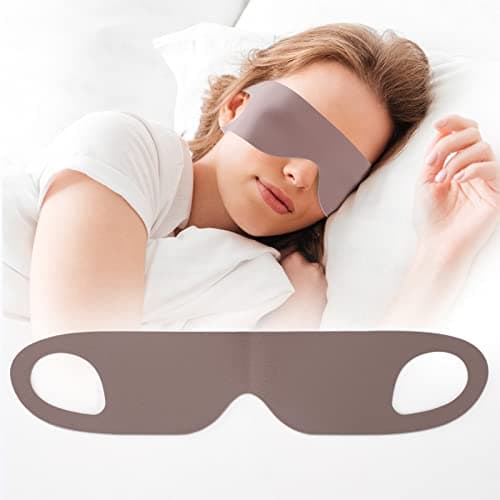 FRESHME Ear Hanging Sleep Mask Blindfold Brown Eye Mask for Side Sleepers
