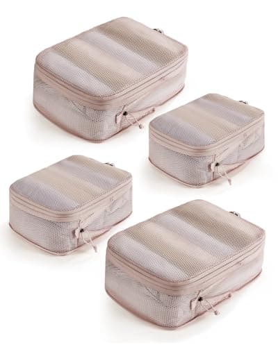 ECOHUB 4 Piece Compression Packing Cubes, Recycled Tear-Resistant Mesh