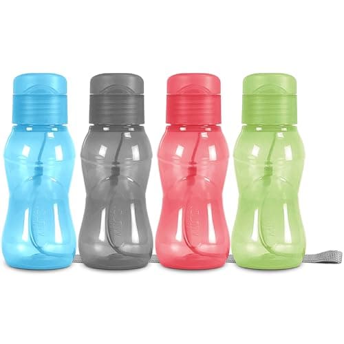 MILTON 4 pack 6 oz Kids Water Bottle for School Leak Free Flip Lid- Portable Small Sports Water Bottle for Adults Carry Strap Party Favors for Kids Treats Prizes Gifts Goodie Bag Stuffers Bulk Pack