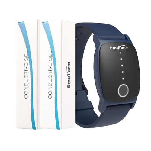 EmeTerm Explore Anti-Nausea Wristband IP67 Waterproof Morning Motion Travel Sickness Vomit Relief Rechargeable Classic Strap Design Drug Free Without Side Effects - Extra 2pack Conductive Gel