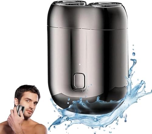 2026 Upgraded Waterproof Mini Electric Shaver for Men – Portable Cordless Travel Shaver with Deep Cleaning, Multi-Functional Trimmer & Gentle Grooming (Gray)