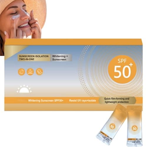 50 Pack Mini Sunscreen Travel Size,SPF 50+ Long-Lasting Face Moisturizer with Sun Protection,Waterproof & Portable Sunscreen for Body & Face,Protetion Mi/ni Sun Cream,Face Moisturiser with Spf