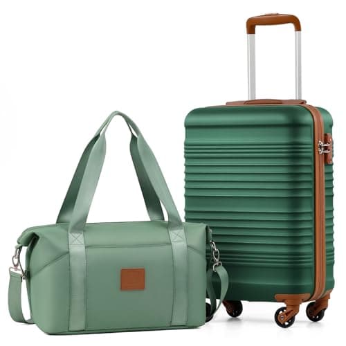 COOLIFE 55×35×20 Cabin Suitcase + 40x25x20cm Ryanair Cabin Bag EasyJet Set