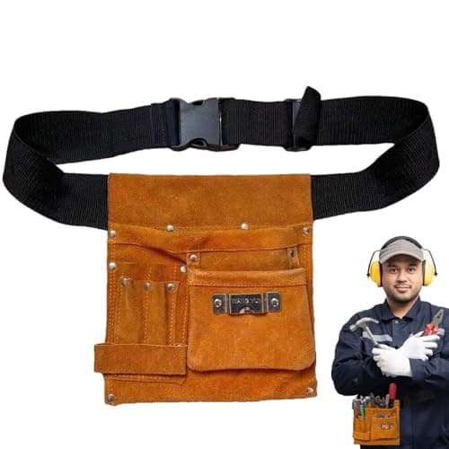 Electrician Toolbelt Faux Leather, Portable Tool Bag, Various Tools